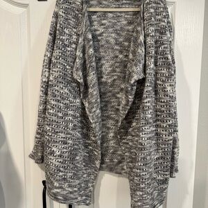 Lane Bryant Gray Chunky Knit Open-Front Cardigan